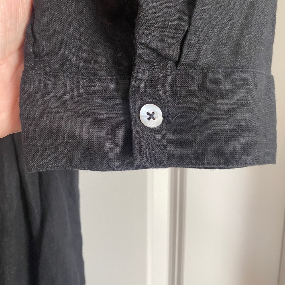 NWT Chico's Hi Low midi dress Black Long-Sleeve Button-Front Shirt Dress - Picture 9 of 11